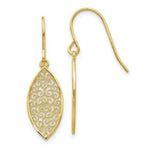 Load image into Gallery viewer, 14K Yellow Gold Fancy Filigree Teardrop Dangle Earrings
