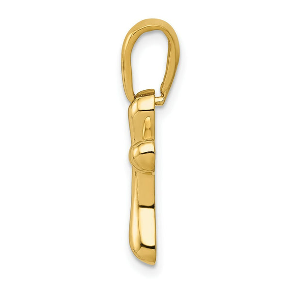 14K Yellow Gold Small Freeform Cross