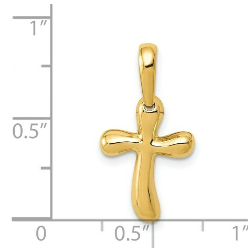 14K Yellow Gold Small Freeform Cross