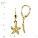 Load image into Gallery viewer, 14K Yellow Gold StarFish Leverback Earrings
