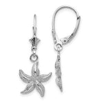 Load image into Gallery viewer, 14K White Gold StarFish Leverback Earrings
