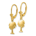 Load image into Gallery viewer, 14K Yellow Gold Palm Tree Leverback Earrings
