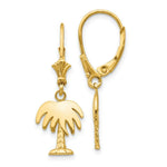 Load image into Gallery viewer, 14K Yellow Gold Palm Tree Leverback Earrings
