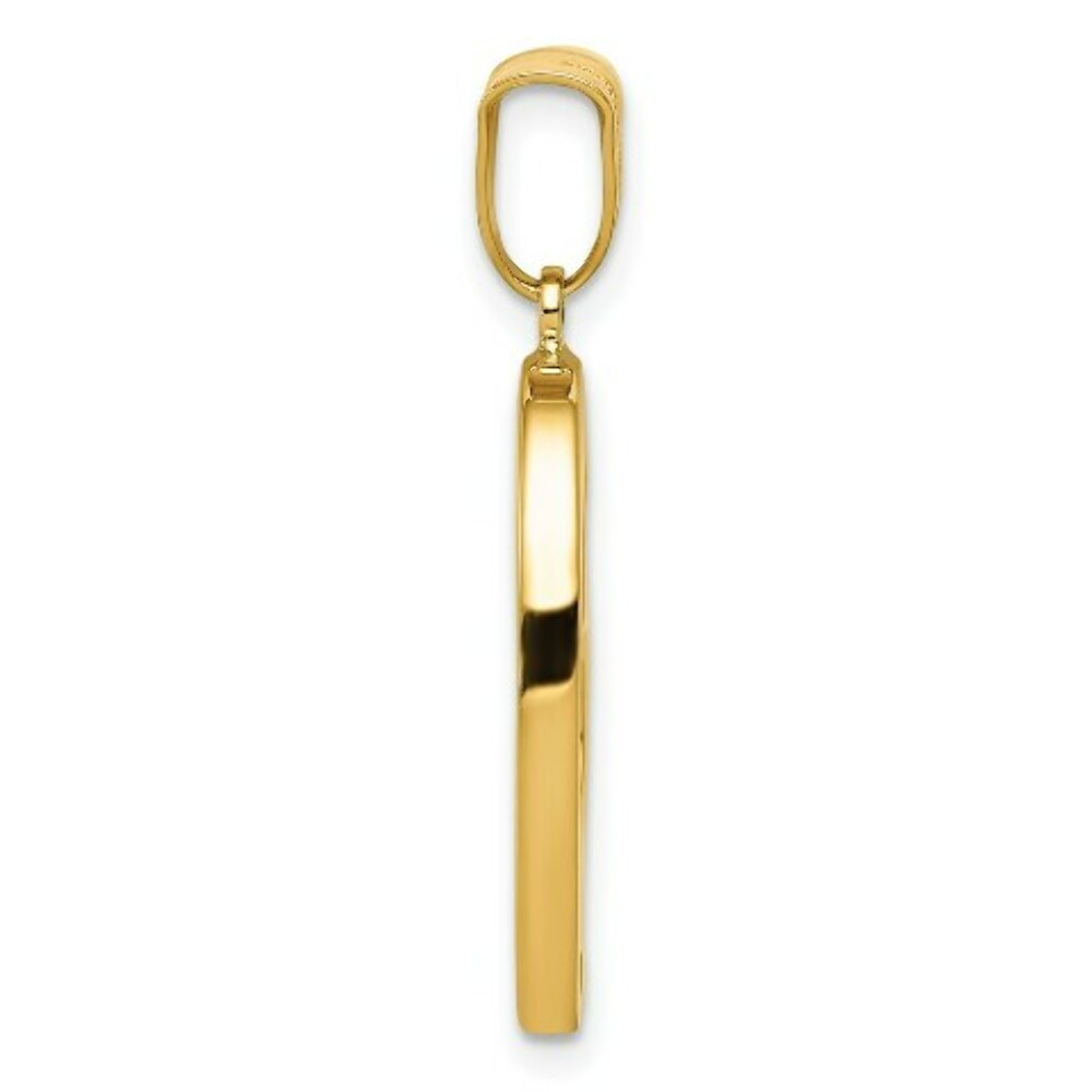 14K Yellow Gold Hollow Heart Pendant