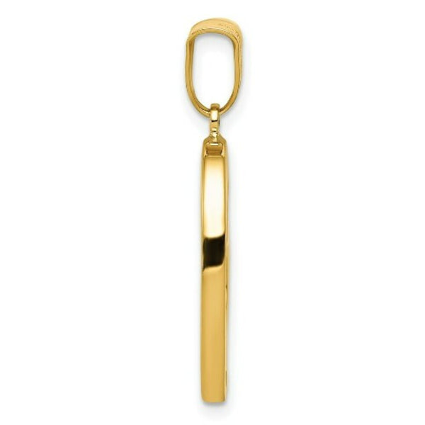 14K Yellow Gold Hollow Heart Pendant