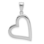 Load image into Gallery viewer, 14K White Gold Polished Hollow Heart Pendant 29mm length
