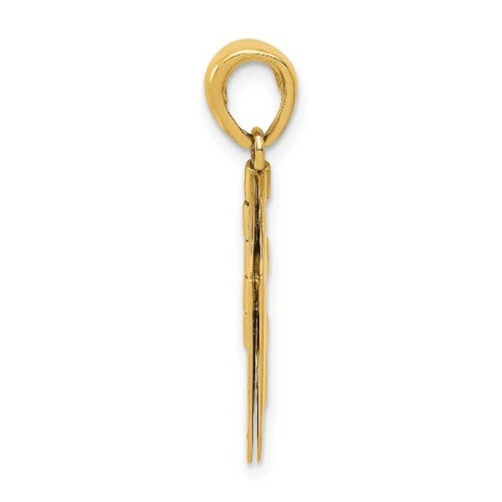 14K Yellow Gold Two tone 3-D Moveable SweetHeart Book Pendant