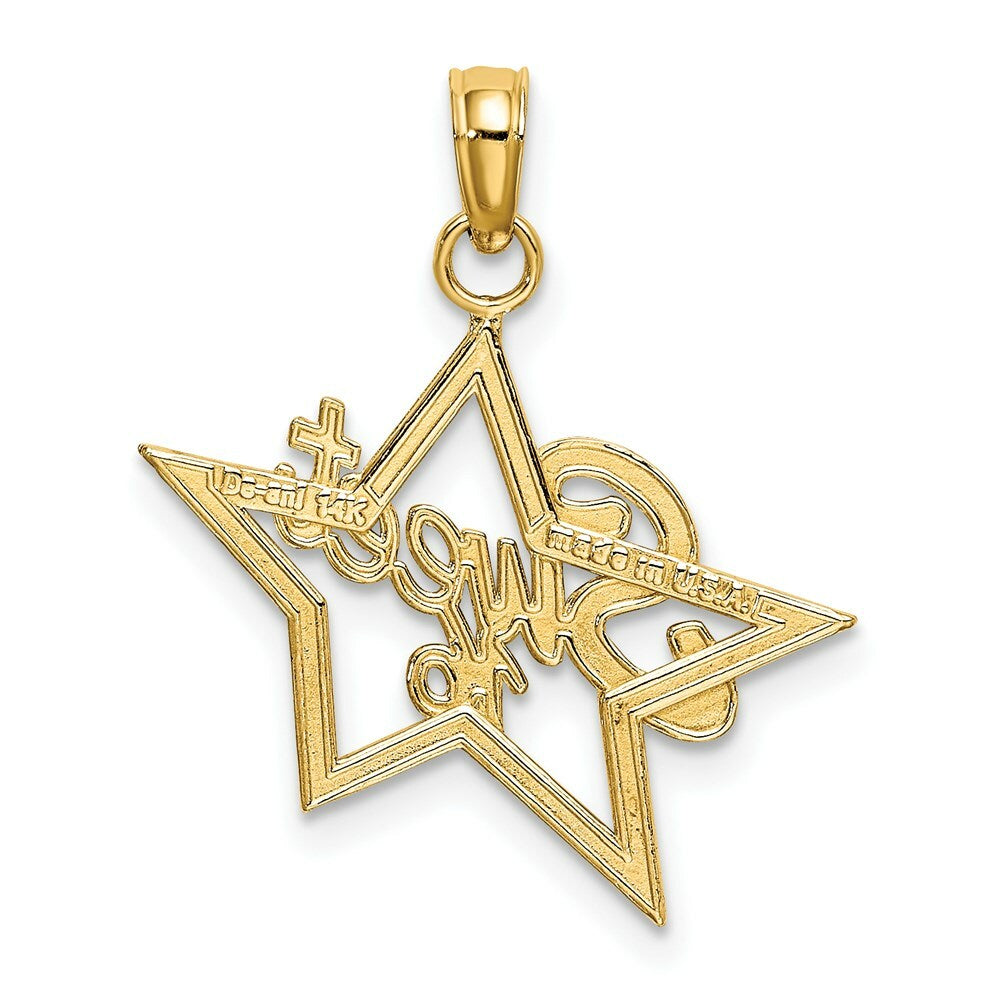 14K Yellow Gold Sweet 16 Charm Pendant