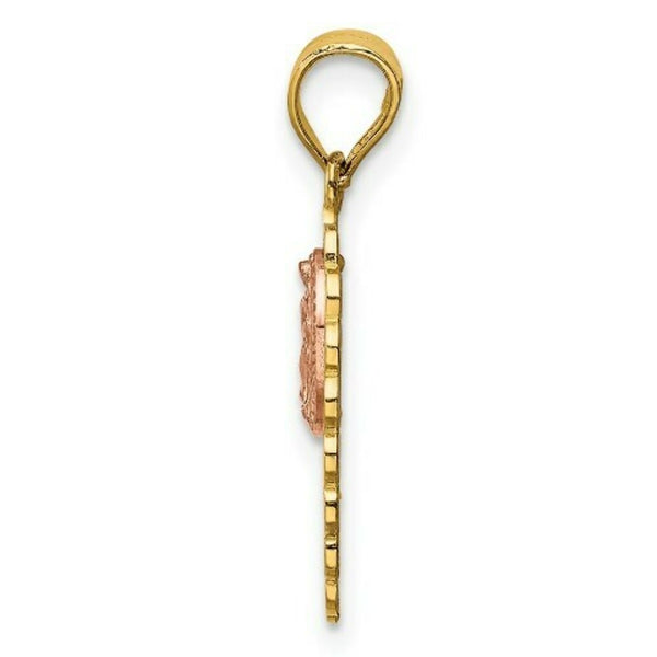14K Yellow Gold Yellow & Rose Gold w/ Rhodium 15 Guadalupe Pendant