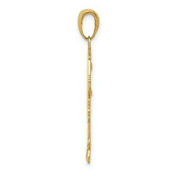 14K Yellow Gold Flat Engravable Girl Charm