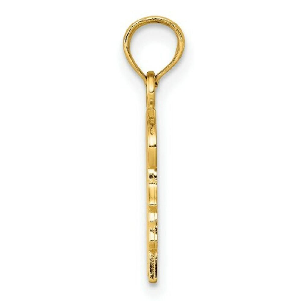 14K Yellow Gold Girl Engravable Charm 12mm width