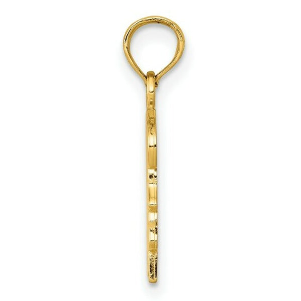 14K Yellow Gold Girl Engravable Charm 12mm width