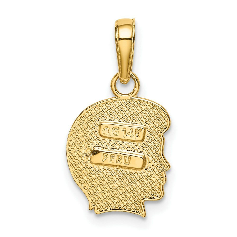 14K Yellow Gold boy Charm 18mm length