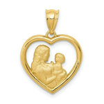 Load image into Gallery viewer, 14K Yellow Gold Mom/Baby Heart Charm
