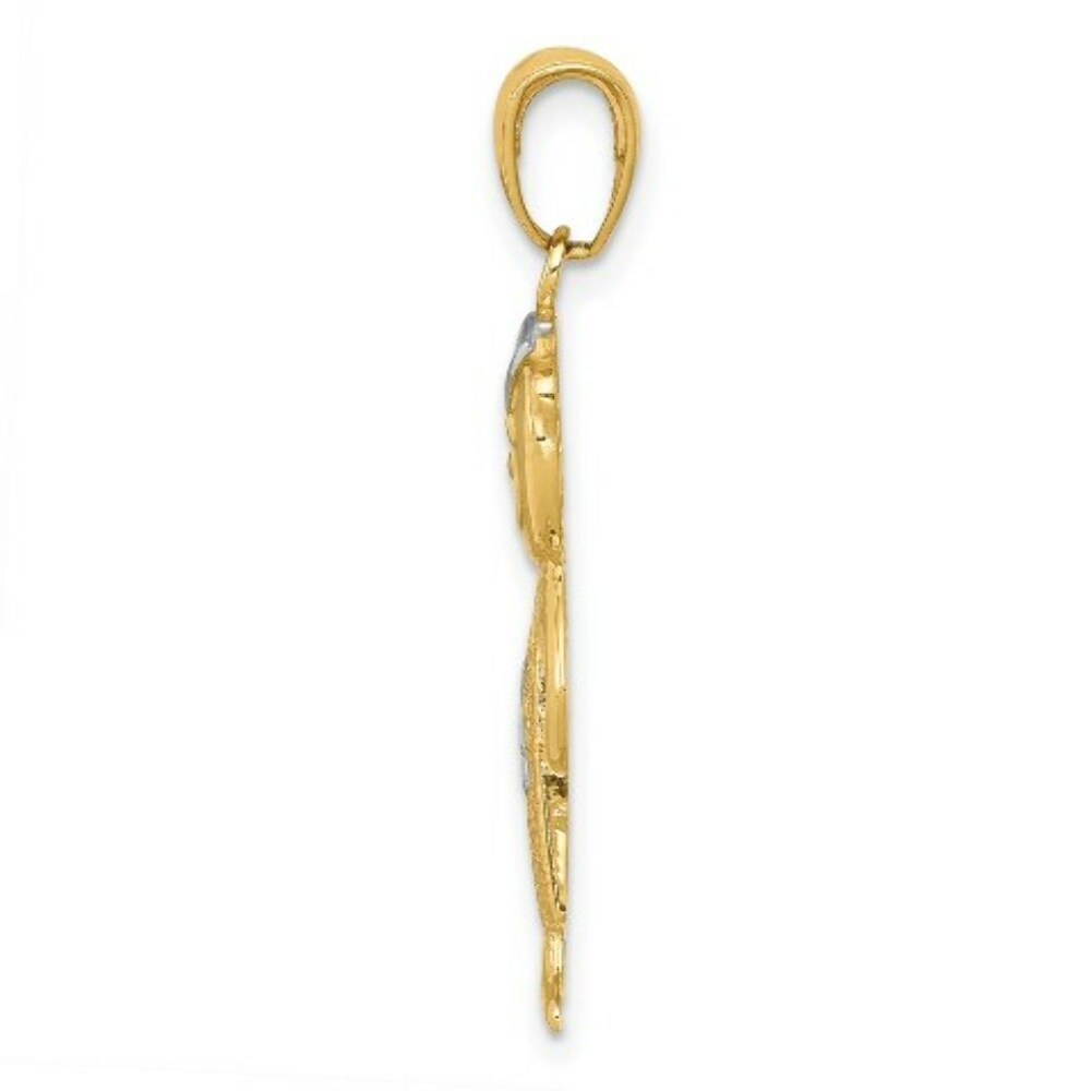 14K Yellow Gold & Rhodium Boy w/Hands in Pockets Pendant