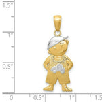 Load image into Gallery viewer, 14K Yellow Gold &amp; Rhodium Boy w/Hands in Pockets Pendant
