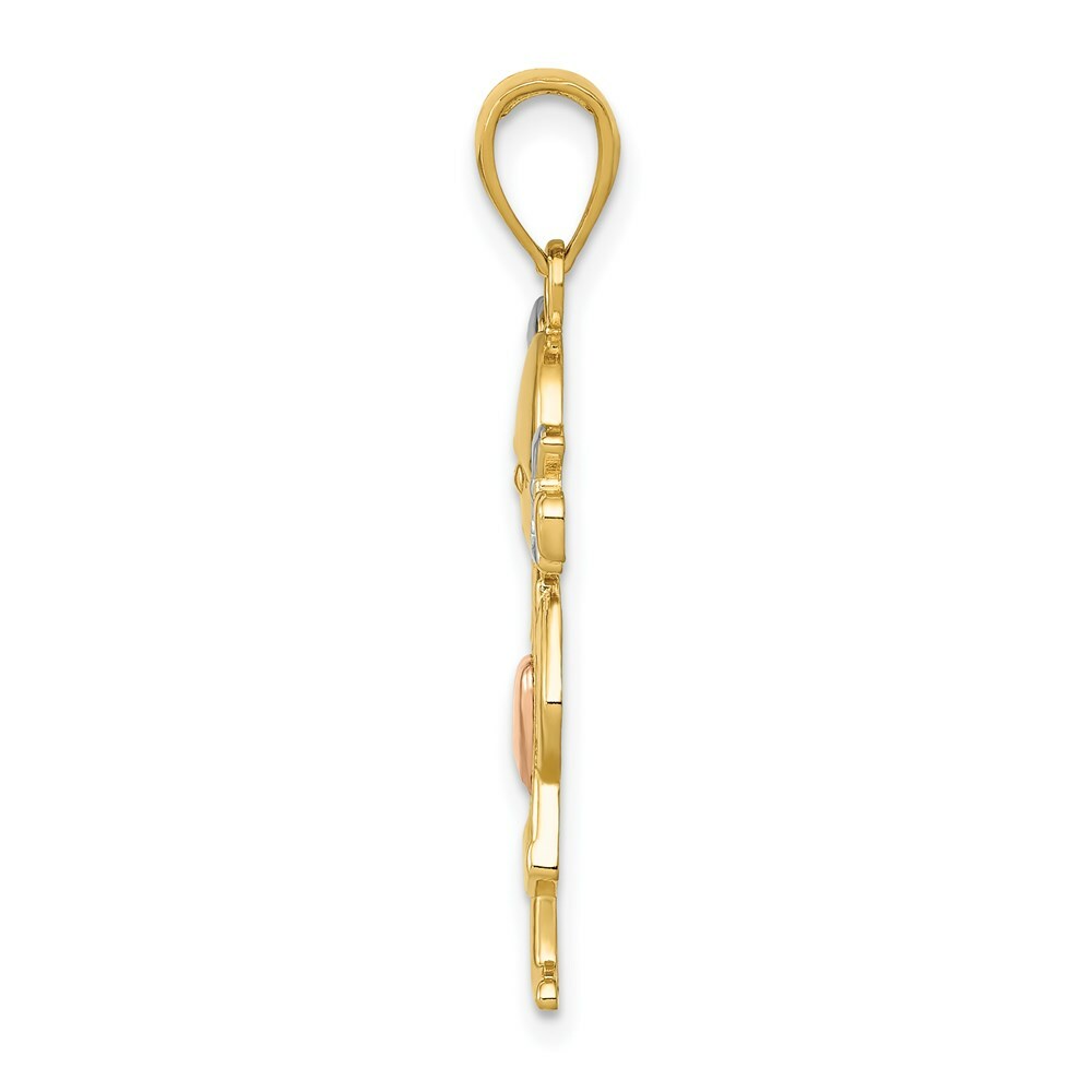14K Yellow Gold & Rhodium Girl Pendant