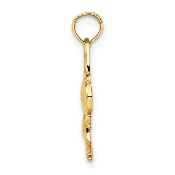 14K Yellow Gold Girl With Jump Rope Charm Pendant