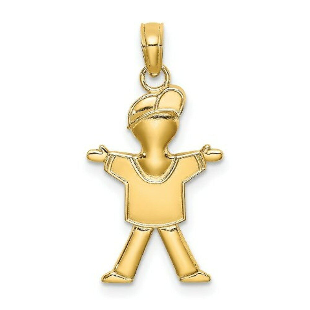 14K Yellow Gold Polished Full Body Boy Charm Pendant