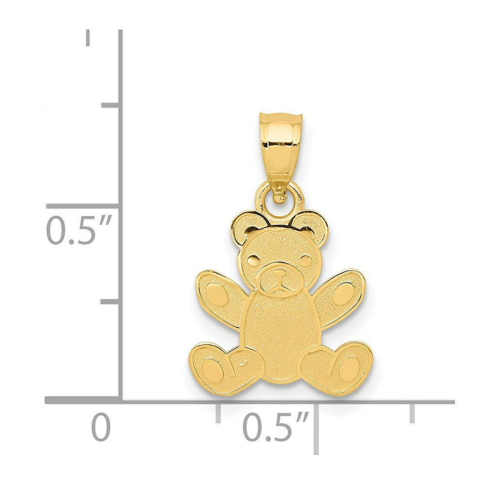 14K Yellow Gold Teddy Bear Pendant