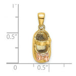 Load image into Gallery viewer, 14K Two-Tone Gold Baby Shoe Charm Pendant

