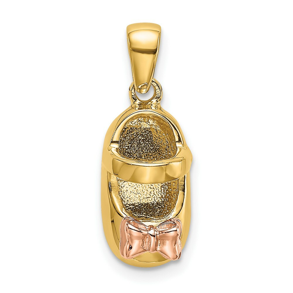 14K Two-Tone Gold Baby Shoe Charm Pendant