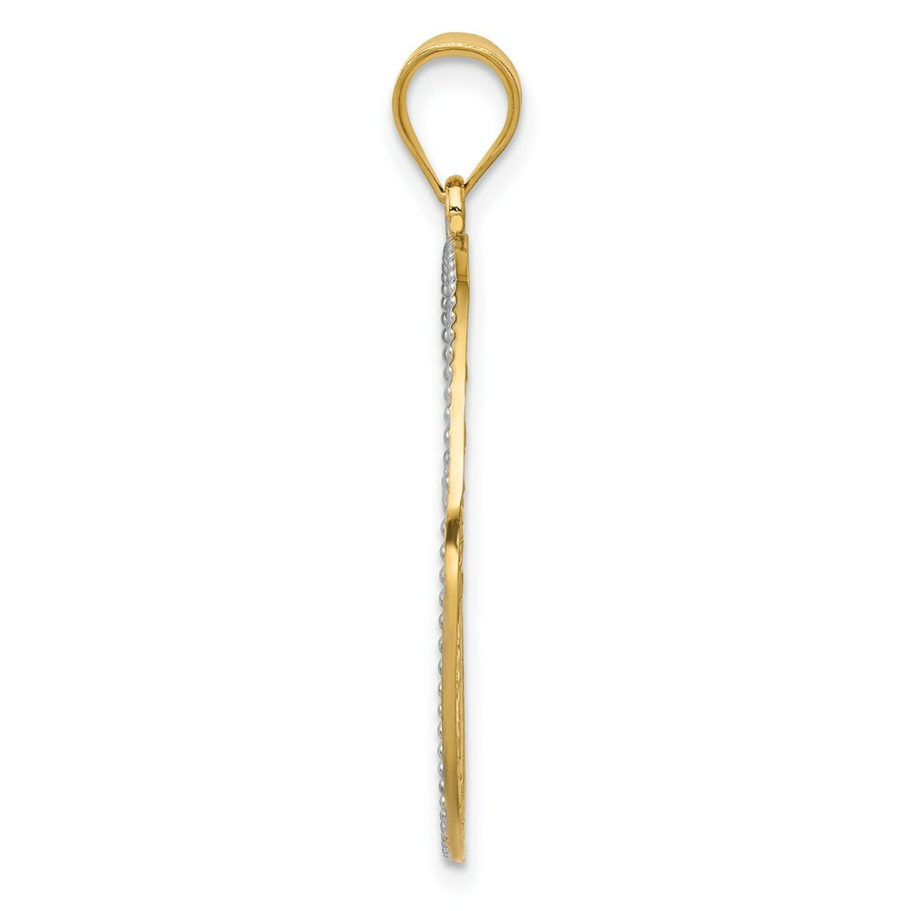 14K Yellow Gold & Rhodium Filigree Tree of Life Pendant