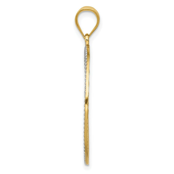 14K Yellow Gold & Rhodium Filigree Tree of Life Pendant