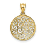 Load image into Gallery viewer, 14K Yellow Gold &amp; Rhodium Filigree Circle Pendant
