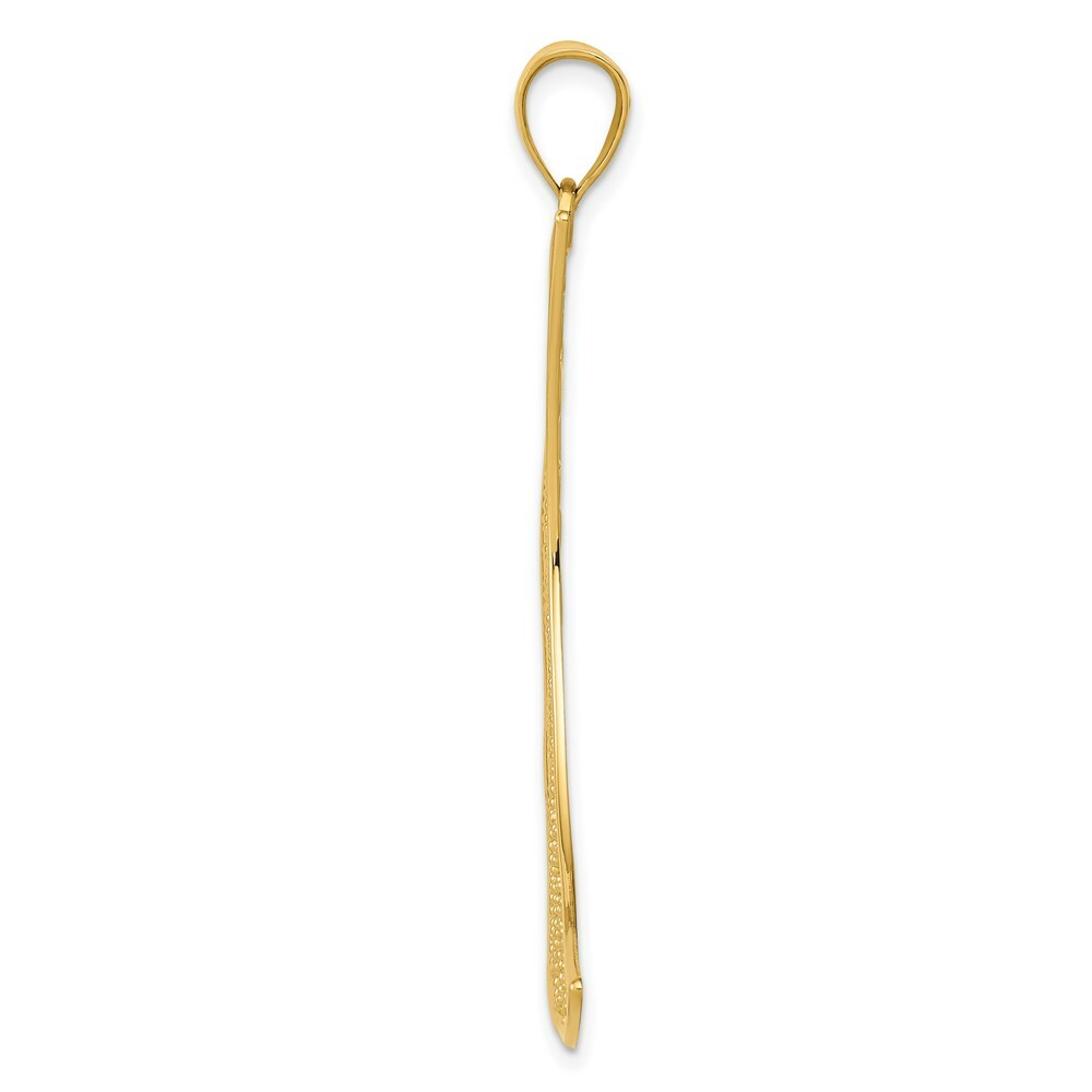 14K Yellow Gold Filigree Moon Pendant