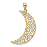 Load image into Gallery viewer, 14K Yellow Gold Filigree Moon Pendant
