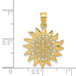 Load image into Gallery viewer, 14K Yellow Gold Polished Filigree Sun Pendant
