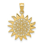 Load image into Gallery viewer, 14K Yellow Gold Polished Filigree Sun Pendant
