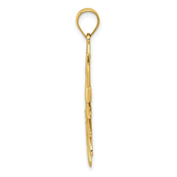14K Yellow Gold Filigree Sun Pendant