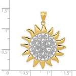 Load image into Gallery viewer, 14K Yellow Gold &amp; Rhodium Sun Filigree Pendant
