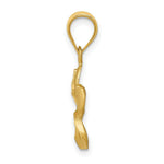 Load image into Gallery viewer, 14K Yellow Gold Diamond-cut Plumeria Pendant
