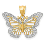 Load image into Gallery viewer, 14K Yellow Gold &amp; Rhodium Butterfly Pendant
