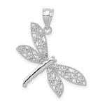 Load image into Gallery viewer, 14K White Gold Diamond-cut Dragonfly Pendant
