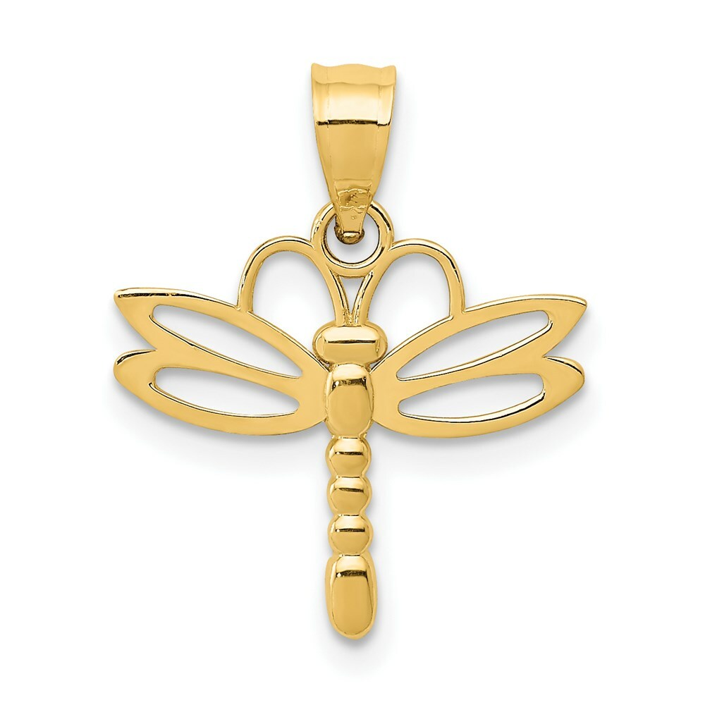 14K Yellow Gold Dragonfly Pendant
