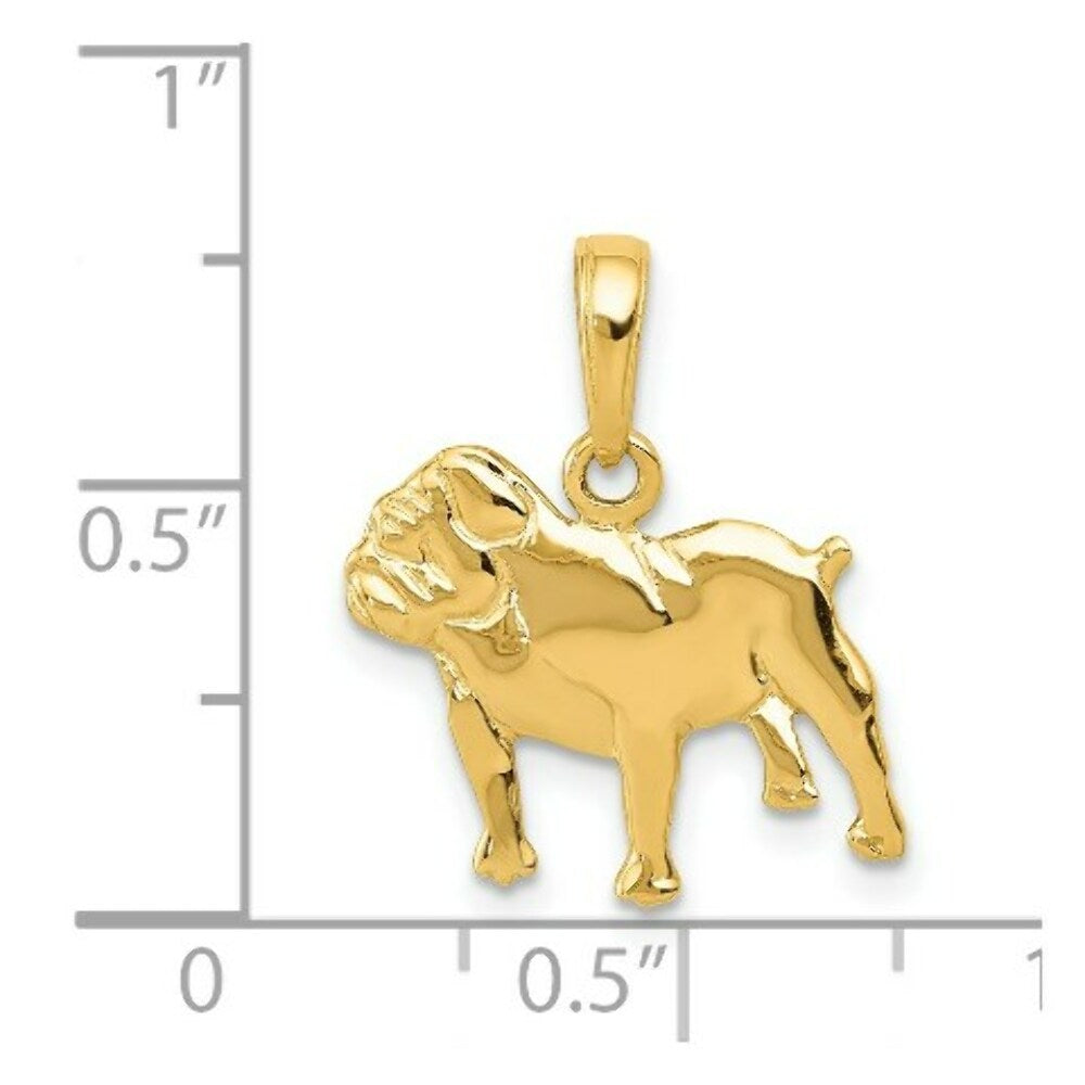 14K Yellow Gold Bulldog Charm