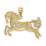Load image into Gallery viewer, 14K Yellow Gold &amp; Rhodium Filigree Horse Pendant
