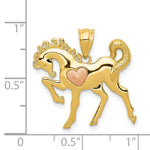 Load image into Gallery viewer, 14K Yellow Gold Yellow &amp; Rose Gold Horse with Heart Charm
