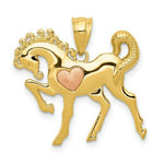 Load image into Gallery viewer, 14K Yellow Gold Yellow &amp; Rose Gold Horse with Heart Charm
