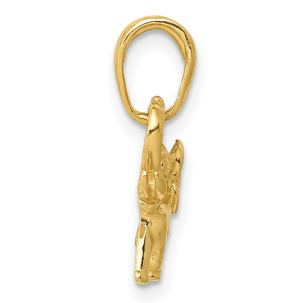 14K Yellow Gold Polished Elephant Charm