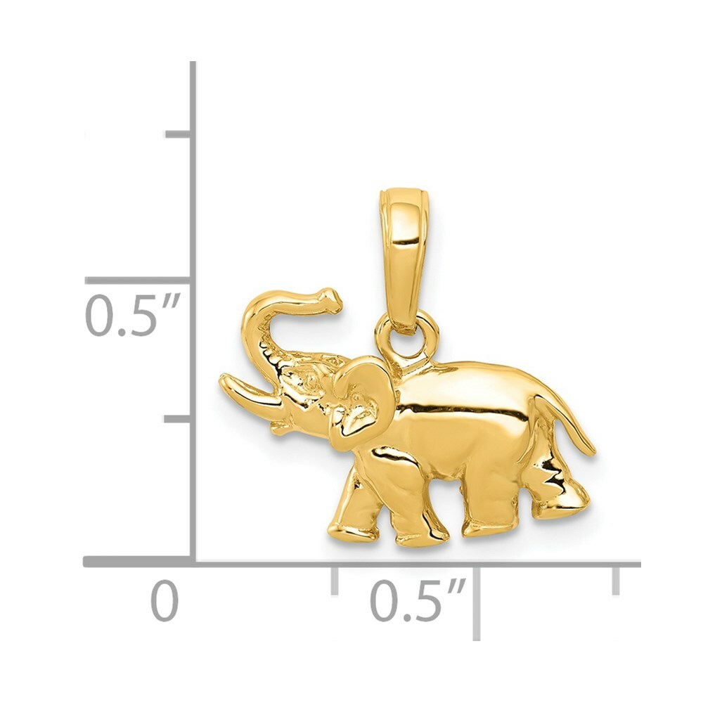 14K Yellow Gold Polished Elephant Charm