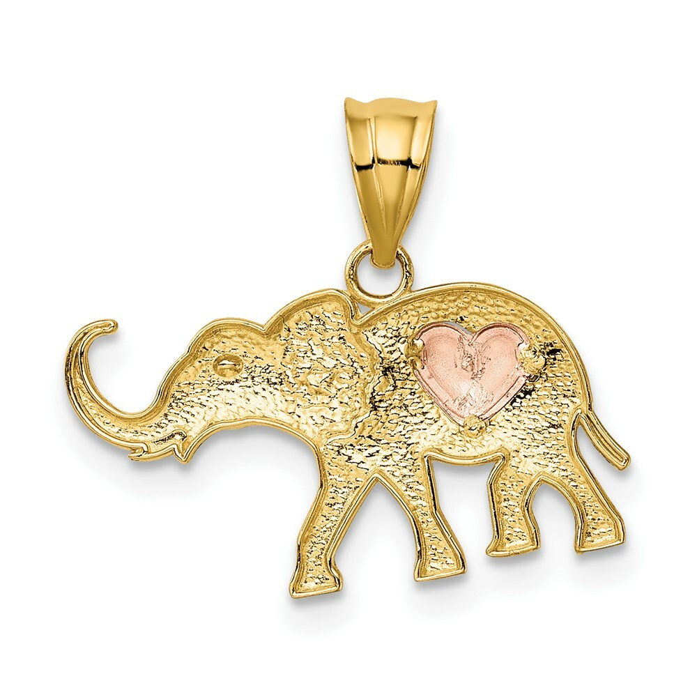 14K Yellow Gold Yellow & Rose Gold Elephant w/Heart Charm