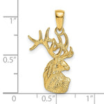 Load image into Gallery viewer, 14K Yellow Gold Polished Deer Head Charm
