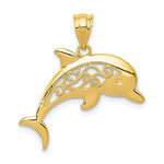 Load image into Gallery viewer, 14K Yellow Gold Filigree Dolphin Pendant
