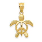 Load image into Gallery viewer, 14K Yellow Gold Peace Turtle Pendant
