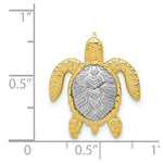 Load image into Gallery viewer, 14K Two-tone Gold White &amp; Yellow Gold Turtle Pendant Slide
